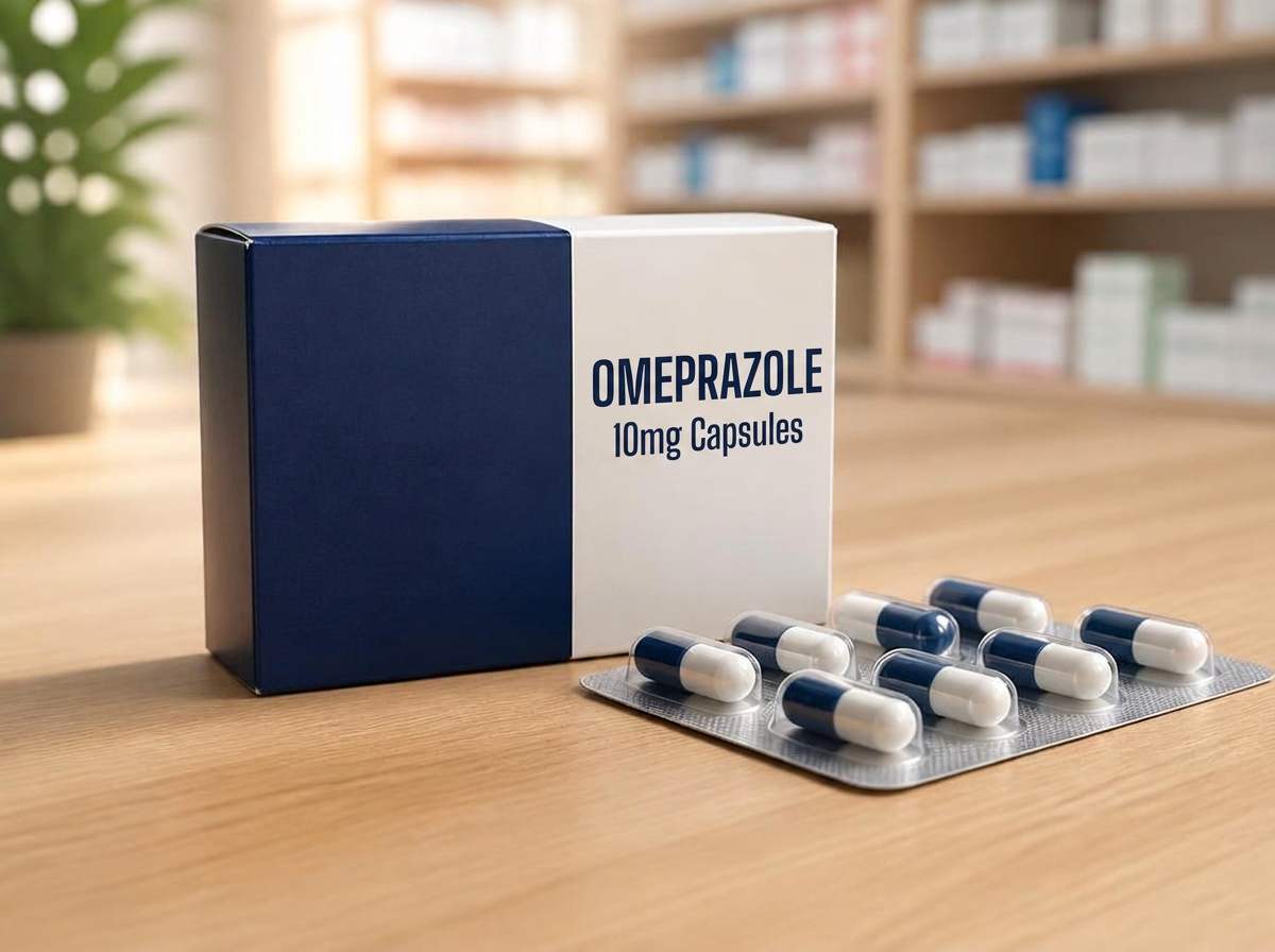 Omeprazole 10mg capsules product photograph