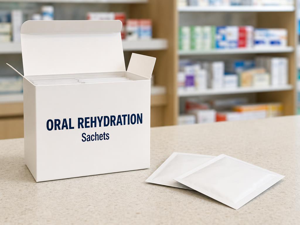 Oral rehydration sachets product photograph